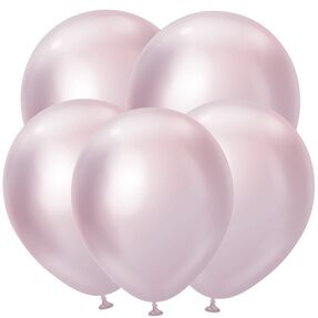 Шар 12"/30 см Розовый лайт, Зеркальные шары, Метал / Mirror Pink Gold